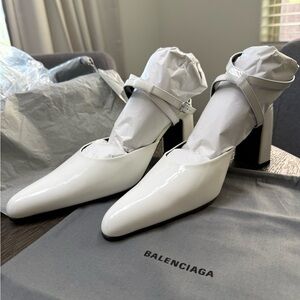 Balenciaga Glossy White Heels